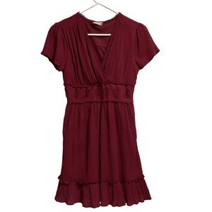 Altar'd State‎ Mini Dress Short Sleeve Burgundy